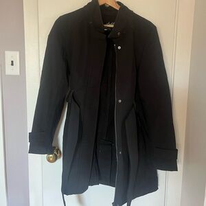 Black luxe trench coat